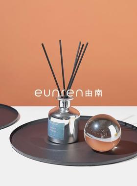 简约现代极简黑钛金属酒具托盘摆件茶几电视柜餐桌收纳盘软装饰品