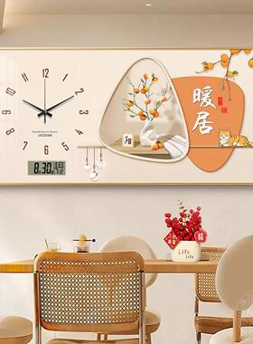 新式创意钟表装饰xwhwnl01画餐厅客厅电表中箱装饰画挂钟年万历配