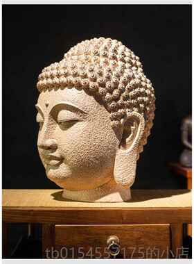 正品新中式大号家慈悲佛头佛佛像禅意居摆件东首南亚玄走廊佛系装