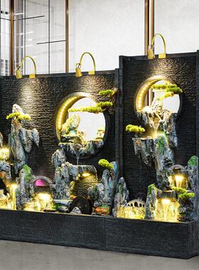 水幕墙流水喷泉屏风假山水景观摆件别墅户客厅外布置鱼池开业贺礼