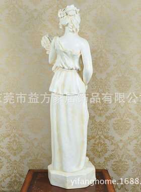 欧式风格仿古白色仕女抱麦穗摆件客厅书房新房摆件家居装饰摆件