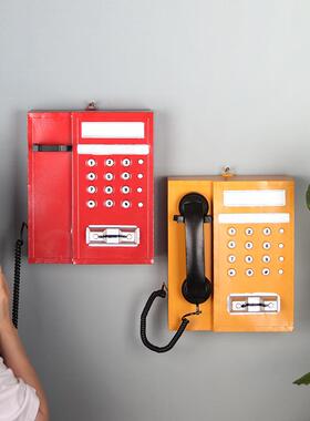 老式铁艺艺打068电话工机挂件商用民宿展厅背景装饰摆件摄影卡墙