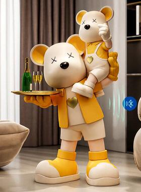 暴力熊客厅摆件落地电视柜沙发旁大型装饰品乔迁新居礼品轻奢网红