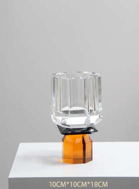 玄关简约创意软民摆件装装饰样板间感现代客厅宿水晶玻璃花瓶家居