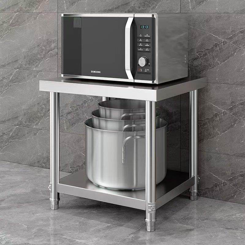 不锈钢家用方桌收纳操作台正方形烤箱咖啡机收纳层架厨房储物切菜,淘宝优惠券,粉丝福利购,淘宝优惠卷