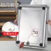 Thickened stainless steel drainage tea tray, rectangular tea table saucer, household double-layer drainage tea set, Kung Fu coffee table