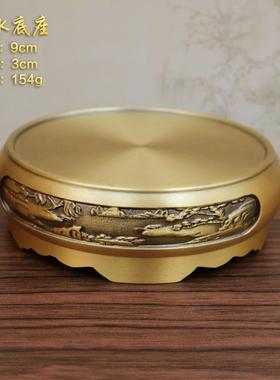 黄铜底座摆件香炉铜米缸文昌塔葫芦底托莲花荷花仿古品