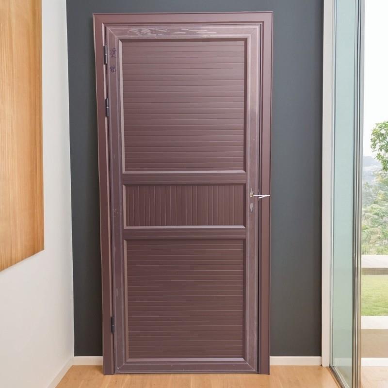 Brown pure aluminum alloy door courtyard door interior door storage room door full gusset bath thickened wear-resistant