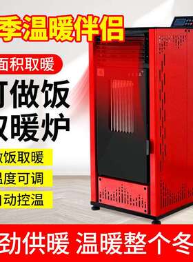 生物质秸秆自动取暖炉家用烧水做饭燃料采暖炉热风炉子