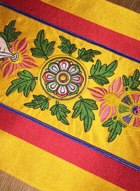 藏式绣花法轮金刚杵铃杵垫