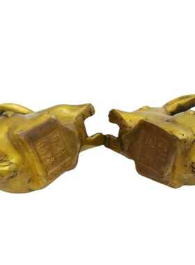 古玩铜器收藏 财福铜兔财源广进福气满满形制端正做工精细