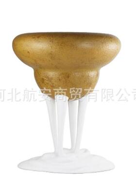 现代简约创意树脂花器花插花瓶摆件样板房售楼处桌面茶几书架饰品