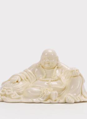 陶瓷弥勒佛汽车饰品摆件中控台车内佛像保平安招财纳福工艺礼品摆