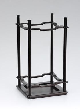 明式花几花架紫光檀木花架小型实花几盆架座底艺术花红几PBI木包