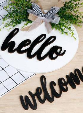 现货跨境欢迎牌门牌门挂美式乡村WELCOME前门装饰欢迎木质挂牌