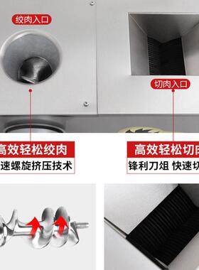 绞肉机商用大功率多功能绞切两用机不锈钢搅碎打肉绞切碎肉机