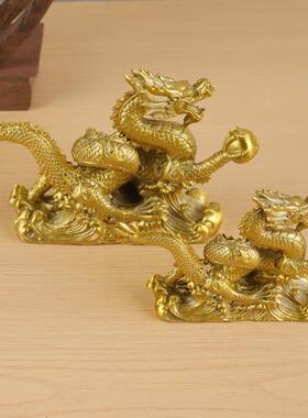 纯铜龙摆件工艺品办公室客厅龙腾四海装饰品摆件