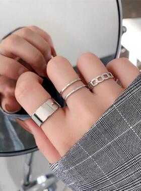 ins戒指个性嘻哈日韩开口指环