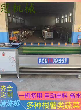 红薯毛辊清洗去皮机威海生蚝清洗机毛辊清洗机中药根茎毛辊去皮机