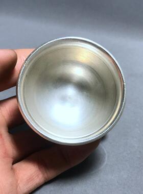 仿古做旧古玩杂项收藏 白铜酒杯茶杯 浮雕 龙纹飞龙 招财 高4厘米