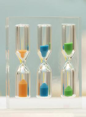 现代简约亚克力透明分阶段沙漏摆件创意12345分钟计时器泡茶刷牙