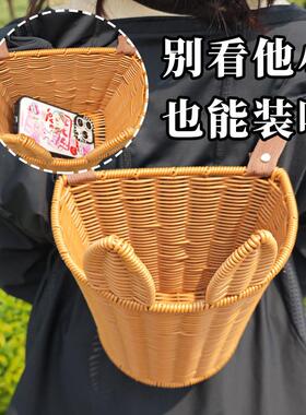 手工编织大号双肩儿童小背篓幼儿园舞蹈演出拍摄道具装饰采茶竹篓