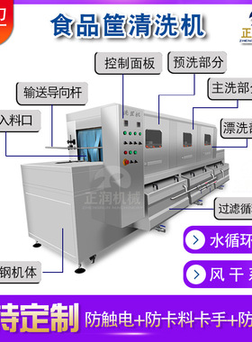 现货鸡柳冻盘清洗机 速冻食品厂冷冻托盘清洗设备 商用肉盘清洗机