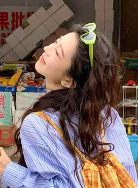 夏日多巴胺绿色墨镜女2025新款辣妹凹造型拍照眼镜嘻哈猫眼太阳镜