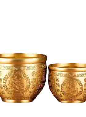 招财百家用缸招财黄铜聚宝盆招财聚宝盆摆件福米缸黄家居饰品家用