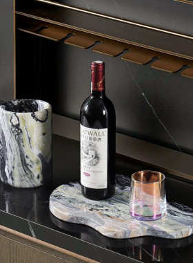 样板间感感大理石托盘酒具套装布置餐厅摆件高级餐桌氛围酒瓶