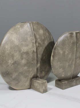 家居侘寂风复古做旧花器中式复古装饰花瓶民宿样板间玄关餐厅客厅