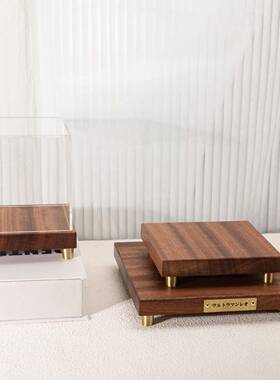 乌檀木实木黄铜摆件底座花瓶底托奇石工艺品佛像奖牌底座可定制