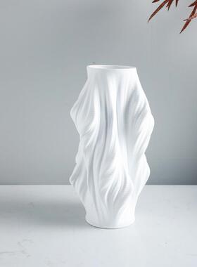 现代GD-A1123简约白色样树脂干花器花花瓶板术房售楼处酒店艺品软