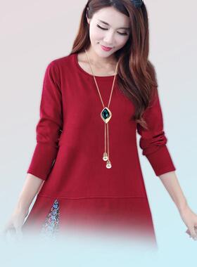 韩版时尚毛衣链项链 高级感女合金百搭水晶流苏长款吊坠饰品