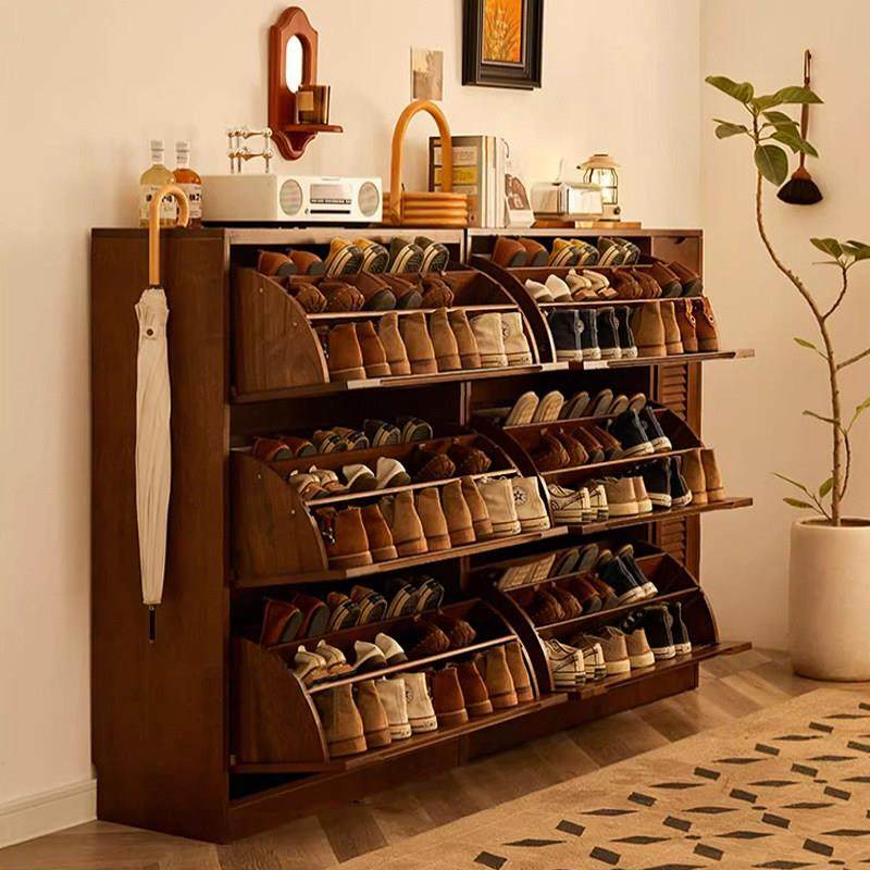 实木翻斗鞋柜玄关柜家用大容量简约门口进门收纳玄关门厅柜储物柜,淘宝优惠券,粉丝福利购,淘宝优惠卷