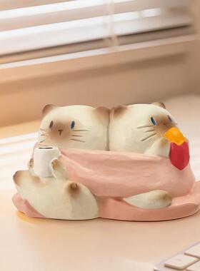 正版猫摆猫卡PAID-QJMH-7一缕温暖盲件通萌宠盒暹罗猫公室治愈系