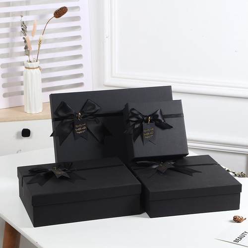 围巾礼盒空盒子黑色送男生手套礼物盒定制睡衣高级感礼品盒 - 图0