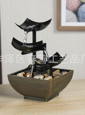 现流水喷泉室内电视柜书房桌面观赏摆件创意家居装饰品发