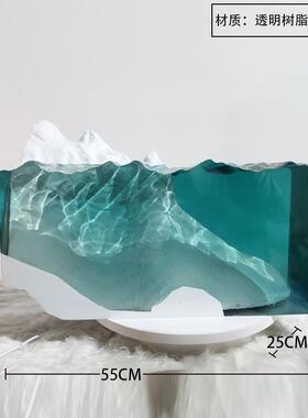 现代售楼处海洋雕塑酒店大堂过道透明树脂摆件别墅客厅玄关落地装