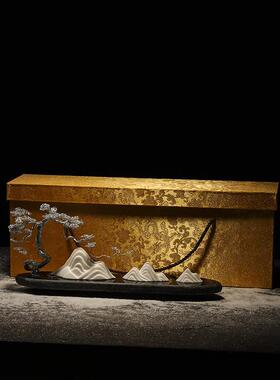 高档室创厅意家居软装饰品迎客摆松件客酒柜玄关办公陶瓷假枯山水