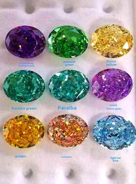 厂家直销9A冰花切椭圆鸽子蛋戒指美甲裸石宝石闪钻立方氧化锆石