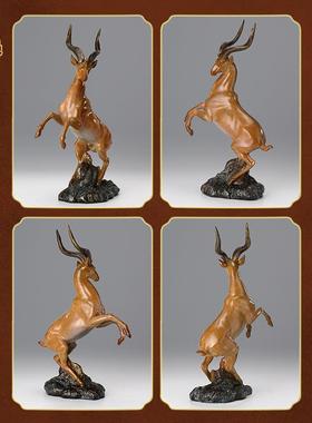 正品生肖领客头羊书房饰摆件全铜家居办工公室桌面高级感厅装玄关