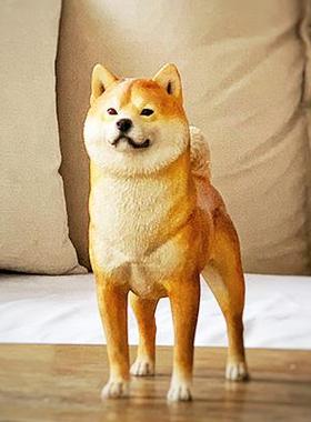 新品标准站姿柴犬模型车摆件仿真礼品装饰狗工艺品礼物狗摆件包邮