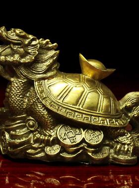 铜龙龟摆件八卦龙头龟子母龟九层文昌塔葫芦开 盖龙龟五帝钱