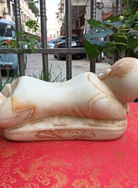 仿古金童玉女娃娃枕摆件仿玉童子枕头摆设工艺品