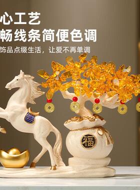马上发财聚宝摇钱树摆件厂家商品工厂新款动物装饰树脂工艺品