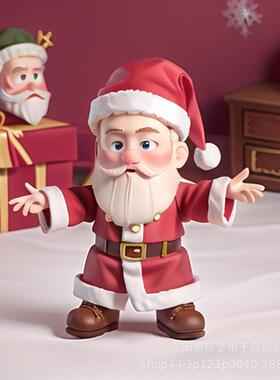 新品圣面诞白胡工子老人树脂艺品摆件家15152居圣花园桌诞节装饰