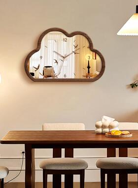 《飞鸟》中古桌面摆件时钟创意挂钟客厅家用卧室静音复古镜面钟表