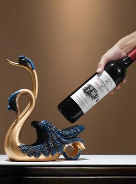 创意天鹅红酒托酒架置物架酒柜摆件葡萄酒架家居客厅餐柜装饰品