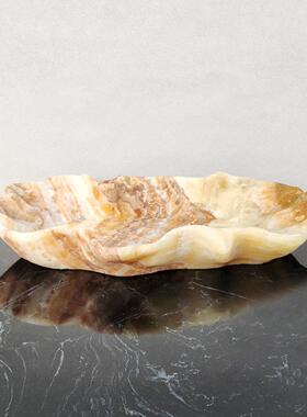 天然大理石托盘糕点果盘摆设品